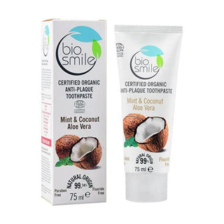 Bio Smile Organic Toothpaste with Coconut and Aloe Vera - Natural Oral Care for Health-Conscious Individuals Bio Smile Organic Toothpaste - Natural Oral Care organic toothpaste, natural oral care, coconut oil toothpaste, aloe vera toothpaste, anti-plaque toothpaste, chemical-free toothpaste, health-conscious oral care, natural toothpaste, eco-friendly toothpaste, oral hygiene products, certified organic toothpaste