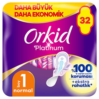 Orkid Platinum Normal Hygienic Pads for Light Flow - 32 Count Orkid Platinum Normal Hygienic Pads - 32 Count hygienic pads, menstrual hygiene products, light flow pads, Orkid brand hygienic pads, Platinum Normal hygienic pads, feminine hygiene products, menstrual products, sanitary pads, women's health products, period protection, light flow sanitary pads