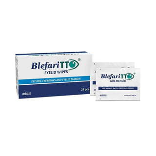 blepharitto eye makeup remover wipes, gentle eye cleansing wipes with tea tree oil, 24 count eye makeup remover wipes packaging BlephariTTO Eye Makeup Remover Wipes - Gentle Cleansing | 24 Count BlephariTTO Eye Makeup Remover Wipes | 24 Count blepharitto, eye-makeup-remover, cleansing-wipes, skin-care, single-use-wipes, tea-tree-oil, beauty-products, hyaluronic-acid, glutathione, ai-generated