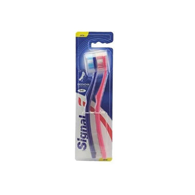 Signal Ergonomic Manual Toothbrush - Comfortable Grip, Effective Plaque Removal for Enhanced Oral Hygiene