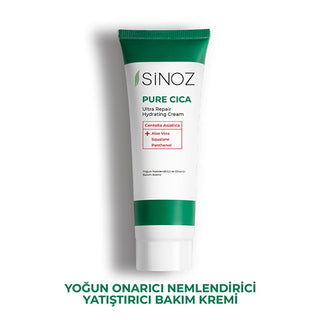 Sinoz Pure Cica Cream: Intensive Hydration & Repair - Soothing Centella Asiatica, Squalane & Aloe Vera -  Sensitive Skin Moisturizer, Post-Procedure Care Sinoz Cica Cream: Soothe & Repair Skin - Sensitive Skin Moisturizer Cica cream, Centella Asiatica cream, Soothing moisturizer, Repairing skin cream, Sensitive skin moisturizer, Post tattoo care cream, Post shave balm, Post laser treatment cream, Squalane moisturizer, Aloe vera face cream, facial moisturizer, dry skin, irritated skin, redness relief, skin b