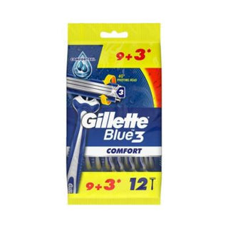 gillette blue3 comfort disposable razor pack, gillette blue3 disposable razor close-up, gillette blue3 comfort razor features Gillette Blue3 Comfort Disposable Razor - 12 Pack Gillette Blue3 Comfort Disposable Razor - 12 Pack gillette, razor, disposable-razor, mens-grooming, shaving, comfort-razor, facial-hair-removal, easy-use, shaving-essentials, ai-generated