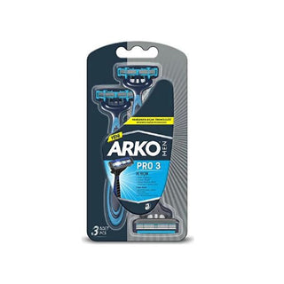 Arko Men T3 Razor Blades - 3 Blade Close Shave Razor for Men - Ergonomic Design & Lubricating Strip for Comfort Arko Men T3 Razor Blades - Close Shave & Comfort Men's Razor Blades, Shaving Kit for Men, Close Shave Razor, Arko Men T3 Razor Blades, Grooming for Men, Men's Grooming, Shaving Essentials, Razor Blades for Sensitive Skin, Comfort Shaving, Smooth Shaving, Olive Oil Lubricating Strip, Chamomile Extract Shaving, Ergonomic Razor Design