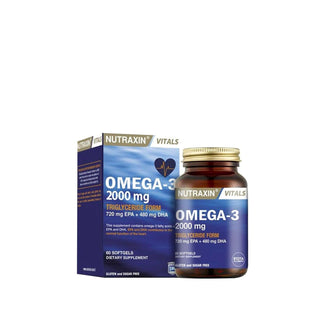 Nutraxin Omega-3 Fish Oil Supplement 2000mg - 60 Capsules for Heart Health Nutraxin Omega-3 Fish Oil 2000mg 60 Capsules Omega-3 fish oil supplement, Nutraxin Omega-3, 2000mg fish oil capsules, 60 count Omega-3 supplement, heart health dietary supplement, fish oil for heart health, Omega-3 for wellness, Nutraxin supplements, cardiovascular health support, dietary supplement for heart health, high dose Omega-3, convenient Omega-3 supply