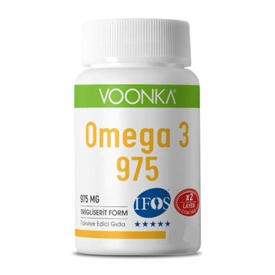 Voonka Omega 3 975 mg Softgel Capsules - 50 Count - Heart Health & Brain Support Supplement