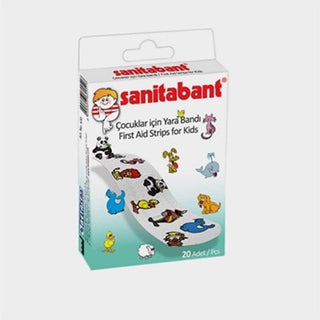 sanitabant kids band-aid package front, fun designs on sanitabant kids band-aids Sanitabant Band-Aids for Kids - Fun Designs | 20 Pack Sanitabant Band-Aids for Kids - 20 Pack kids-band-aids, sanitabant, children-health, playful-designs, adhesive-bandage, first-aid-kits, caregivers, children-care, fun-bandages, ai-generated