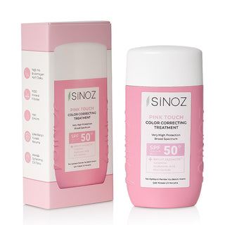 Sinoz Pink Touch SPF50+ Tone-Up Sunscreen: Color Correcting, Redness Reducing, and Brightening Mineral Facial Sunscreen with Hyaluronic Acid - 1.69 fl oz Sinoz Pink Touch SPF50 Sunscreen: Tone-Up & Color Correcting pink sunscreen, tone-up sunscreen, color correcting sunscreen, SPF50 sunscreen for face, sunscreen for redness, sunscreen for sensitive skin, brightening sunscreen, mineral sunscreen, facial sunscreen, sun protection, redness reduction, even skin tone, hyaluronic acid, niacinamide, bright oleoact