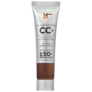 IT Cosmetics CC+ Cream: Full Coverage Color Correcting Foundation with SPF 50+ - Hydrating, Anti-Aging, & Flawless Finish IT Cosmetics CC Cream: Full Coverage Foundation + SPF 50 CC Cream, Full Coverage Foundation, Color Correcting Foundation, SPF 50 Foundation, Hydrating Foundation, Anti-Aging Foundation, Foundation for acne scars, Foundation for wrinkles, Foundation for redness, Foundation for dark circles, makeup, face makeup, foundation, full coverage, SPF 50+, hyaluronic acid, niacinamide, vitamin E, f