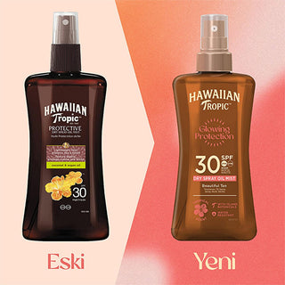Hawaiian Tropic SPF 30 Dry Spray Sunscreen Oil: Glowing Protection, Vegan, Tropical Scent - UVA/UVB Broad Spectrum - 6.76 fl oz Hawaiian Tropic SPF 30 Dry Oil: Vegan Sunscreen - Tropical Scent Hawaiian Tropic sunscreen, SPF 30 dry oil, tanning oil with SPF, vegan sunscreen, reef safe sunscreen, tropical scented sunscreen, sunscreen with coconut oil, water resistant sunscreen, broad spectrum spf 30, bronzing sunscreen spray, sunscreen, sun protection, tropical scent, coconut oil, aloe vera, UVA protection, U