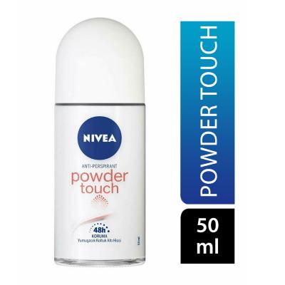 Nivea Powder Touch Women's Roll-On Deodorant - 50ml - Alcohol-Free, Colorant-Free, Long Lasting Dryness
