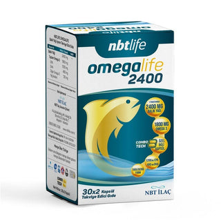 NBTLife Omegalife 2400 Omega-3 Supplement - 1800mg EPA & DHA per 2 Capsules, Supports Heart Health NBTLife Omegalife 2400 - Omega-3 Supplement for Heart Health Omega-3 supplement, fish oil capsules, heart health supplement, DHA and EPA supplement, NBTLife Omegalife 2400, dietary supplement, cardiovascular health, anti-inflammatory, brain health, eye health, wellness, health supplement