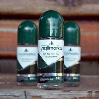 Green Brand 100% Natural Roll-On Deodorant for Men / ODORLESS