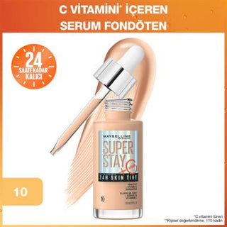 Maybelline Super Stay Skin Tint Foundation - Lightweight Vitamin C Formula for Radiant, 24H Coverage - All Skin Types Maybelline Skin Tint: Radiant, Lightweight 24H Coverage skin tint foundation, lightweight foundation, vitamin c foundation, long lasting foundation, brightening skin tint, 24 hour foundation, radiant complexion makeup, Maybelline Super Stay Skin Tint, foundation for all skin types, non drying foundation, skin tint, foundation, makeup, vitamin c, radiant, long lasting, all skin types, natural