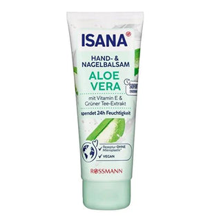 Isana Hand and Nail Cream with Aloe Vera - Moisturizing, Microplastic-Free, Dermatologically Tested - 3.38 fl oz Isana Hand & Nail Cream - Aloe Vera, Microplastic-Free & Dermatologically Tested hand cream, nail care cream, aloe vera moisturizer, microplastic-free hand cream, dermatologically tested cream, natural skincare, sustainable products, dry hand relief, nail strengthening, Isana, Rossmann