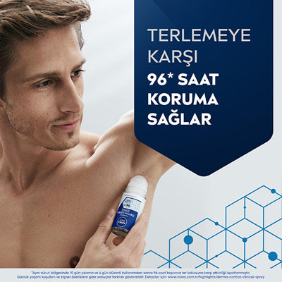 Nivea Men Derma Control Clinical: 96H Anti-Perspirant Deodorant Spray for Men, Sensitive Skin & Underarm Darkening