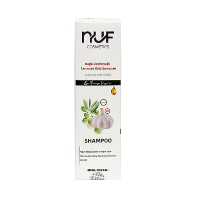 Nuf Kozmetik Nuray Sayarõ: Anti-Hair Loss Garlic Shampoo with Keratin & Olive Oil - Strengthens Hair, Reduces Thinning (