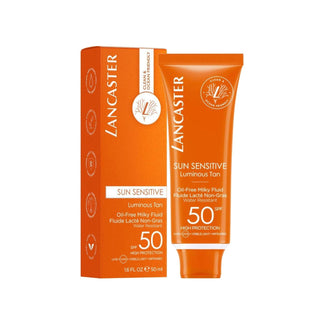 Lancaster Sun Sensitive Oil Free Milky Fluid SPF50 Sunscreen for Sensitive Skin - Oil-Free, Milky Fluid Texture, SPF50 Protection Lancaster SPF50 Sunscreen for Sensitive Skin - Oil Free sunscreen, SPF50, oil-free sunscreen, sensitive skin sunscreen, milky fluid sunscreen, Lancaster, sun protection, skin care, dermatologically tested, oil-free, non-greasy, sunblock, UV protection