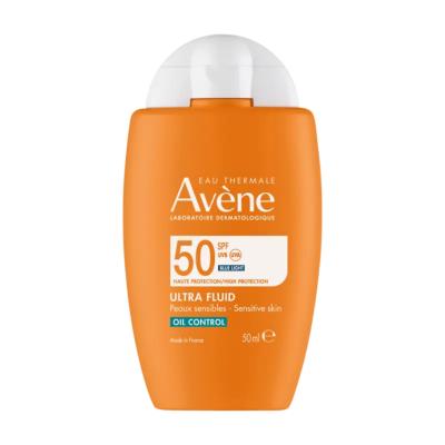 Avene SPF 50 Oil Control Sunscreen: Ultra Fluid Protection for Oily & Acne-Prone Skin - Lightweight, Matte Finish, Broad