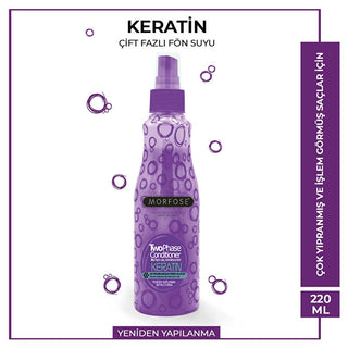 Morfose Keratin Dual-Phase Leave-In Conditioner for Dry Damaged Hair - 7.44 fl oz Morfose Keratin Leave-In Conditioner for Dry Hair Keratin hair care, Leave-in conditioner, Hair nourishment, Hair repair, Dual-phase hair product, Hair care for dry damaged hair, Hair protection, Hair vitality, Morfose, Hair conditioner, Hair treatment