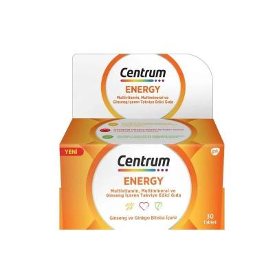 Centrum Energy: Multivitamin with Ginseng & Ginkgo Biloba for Enhanced Energy & Cognitive Support - 30 Tablets
