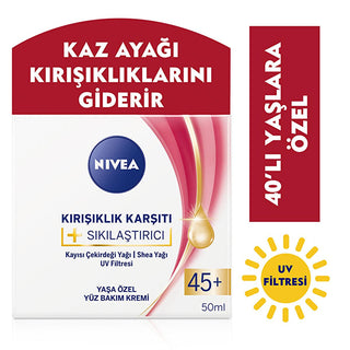 Nivea Anti-Wrinkle Face Cream for Mature Skin - Firming, UV Protection, 1.69 fl oz Nivea Anti-Wrinkle Face Cream - Firming & UV Protection anti-wrinkle face cream, firming face cream, mature skin care, UV protection skincare, dermatologically tested face cream, skincare for women, skincare for men, anti-aging products, wrinkle reduction, skin firming, moisturizing face cream, apricot kernel face cream, Shea butter face cream