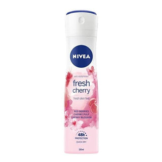 Nivea Fresh Cherry Deodorant Spray - 48 Hour Protection, Long Lasting Deodorant for Men and Women Nivea Fresh Cherry Deodorant Spray - 48 Hour Protection Nivea Fresh Cherry Deodorant, Deodorant Spray, Long-lasting Deodorant, 48-hour protection Deodorant, Dermatologically tested Deodorant, Fresh Cherry Fragrance, Personal Care, Hygiene Products, Body Odor Protection, Antiperspirant Deodorant, Women's Deodorant, Men's Deodorant, Unisex Deodorant, Cherry Scented Deodorant, 150 ml Deodorant, Spray Deodorant