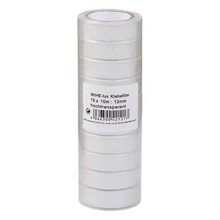 Schreibwelt Adhesive Tape - 12mm x 10m, Pack of 10 - Strong Adhesive for Crafting and Professionals Schreibwelt 12mm Adhesive Tape - Strong & Versatile adhesive tape, double-sided tape, strong adhesive, crafting tape, 12mm adhesive tape, 10 meter adhesive tape, pack of 10 adhesive tapes, crafting supplies, office supplies, industrial adhesive, DIY adhesive, bonding solution, adhesive for professionals