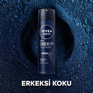 Nivea Men Deep Dimension Deodorant Spray - Long Lasting Anti-Perspirant Protection for Men, 72 Hours Sweat & Odor Control, Active Carbon, Masculine Scent Nivea Men Deep Dimension Deodorant Spray - 72hr Protection Nivea Men Deodorant Spray, Deep Dimension Deodorant, Long-lasting Anti-perspirant, Active Carbon Deodorant, Men's Personal Care, Men's Grooming, Deodorant for Men, Anti-perspirant Deodorant, Sweat Protection, Body Odor Control, Masculine Scent, 72 Hour Protection