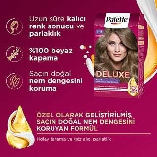 palette deluxe hair color 7-11 ash brown, before and after hair dye result, palette hair color application process Palette Deluxe Hair Color - 7-11 Ash Brown for Beauty Enthusiasts | Long-Lasting Vibrant Color Palette Hair Color 7-11 Ash Brown palette, hair-color, ash-brown, beauty-enthusiasts, hair-dye, vibrant-color, long-lasting, micro-oils, easy-application, ai-generated