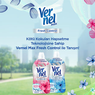 vernel-max-fresh-control-laundry-softener-bottle, floral-freshness-laundry-softener Vernel Max Fresh Control - Concentrated Laundry Softener with Floral Freshness - 1320 ml Vernel Max Fresh Control - Long-Lasting Floral Freshness vernel, laundry-softener, flower-freshness, concentrated-softener, odor-protection, long-lasting-fragrance, fabric-care, washing, softener, ai-generated
