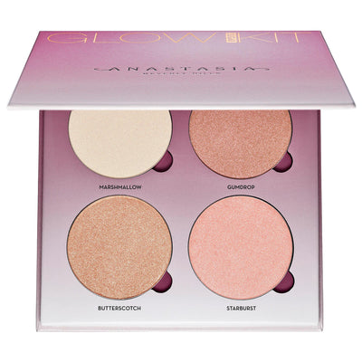 Sugar Glow Kit Powder Highlighters - 4 Metallic Shades for Face, Eyes & Body