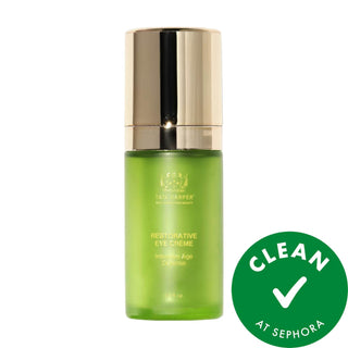 Restorative Anti-Aging Refillable Eye Cream for Dark Circles and Brightening - Vegan, Sustainable Restorative Anti-Aging Eye Cream - Vegan & Sustainable anti-aging eye cream, dark circles treatment, refillable skincare, vegan eye cream, sustainable beauty products, under-eye care, wrinkle reduction, eco-friendly skincare, cruelty-free, gluten-free, recyclable packaging, fine lines reduction, puffiness reduction, brightening eye cream