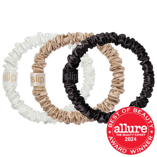 Slip Silk Skinny Scrunchies - 3 Pack: Gentle, Anti-Crease Hair Ties for Breakage Prevention & Healthy Hair Slip Silk Scrunchies: Anti-Breakage, Gentle Hair Ties - 3 Pack Slipsilk scrunchies, silk hair ties, anti-crease hair ties, anti-breakage scrunchies, gentle hair accessories, hair ties for fine hair, hair ties for thick hair, silk scrunchies 3 pack, hair scrunchies, silk hair ties, hair accessories, anti-crease, anti-breakage, hair damage prevention, breakage prevention, split ends, fine hair, medium ha