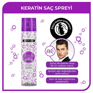Morfose Keratin Hair Styling Spray - Strong Hold, Nourishing, and Protective Hair Spray with Keratin Morfose Keratin Hair Spray - Nourishing & Strong Hold Keratin Hair Spray, Hair Styling Spray with Keratin, Strong Hold Hair Spray, Nourishing Hair Spray, Protective Hair Styling Product, Hair Care, Fragile Hair, Damaged Hair, Hair Styling, Keratin-based Hair Products