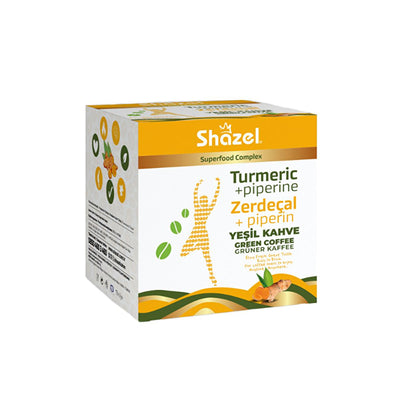 Shazel Green Coffee Turmeric Zerde�al - 14 Sachets - Anti-Inflammatory, Weight Loss, and Healthy Herbal Coffee Alternati