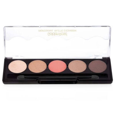 Golden Rose Professional Nude Pink Eyeshadow Palette: 5 Blendable Shades for Stunning Eye Makeup - Versatile, Silky Smoo