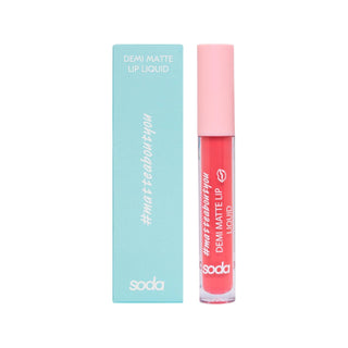Soda Liquid Lipstick - Demi Matte Finish, 0.12 fl oz - Shade 001 Soda Liquid Lipstick - Demi Matte Finish, Shade 001 liquid lipstick, matte lipstick, demi-matte lip color, Soda cosmetics, affordable lipstick, cosmetics, makeup, lip care, beauty products, long-lasting lipstick, portable cosmetics