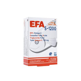 New Life Efa S-1200: High Potency Omega-3 Supplement - 720mg Omega-3, EPA & DHA, Gluten-Free Fish Oil Capsules for Heart & Brain Health New Life Efa S-1200: Omega-3 Supplement for Heart & Brain Health Omega 3 supplement, Fish oil capsules, High potency omega 3, EPA DHA supplement, Omega 3 for heart health, Gluten-free omega 3, Omega 3 1200mg, Natural omega 3 supplement, Omega-3 fatty acids, cardiovascular health, brain health, joint health, inflammation reduction, cognitive function, vision support, nervous