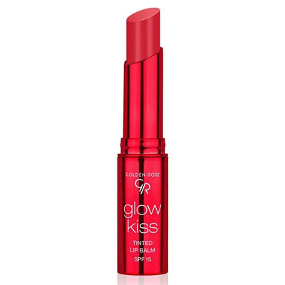 Golden Rose Glow Kiss 02 Strawberry Tinted Lip Balm: SPF 15, Shea Butter, Hyaluronic Acid - Moisturizing Vegan Lip Care 