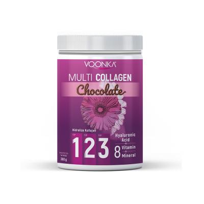 Voonka Hydrolyzed Collagen Powder Supplement - 9960mg Collagen, Hyaluronic Acid, Vitamins & Minerals - Sugar-Free, Choco