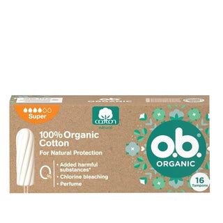 o.b Organic Tampons Super Absorbency - 16 Count, Natural Menstrual Hygiene for Women o.b Organic Tampons - Natural Menstrual Hygiene organic tampons, menstrual hygiene products, natural tampons, super absorbency tampons, chemical-free feminine hygiene, women's health, eco-friendly hygiene products, natural menstrual products, feminine care, organic feminine products