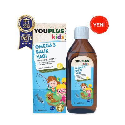 Youplus Kids Omega-3 Supplement - Lemon Flavored, 5.07 fl oz - Supports Heart Health & Brain Development in Children
