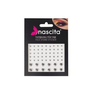 nascita face jewels 14 self-adhesive gems, nascita face jewels application example, nascita face jewels close-up Nascita Face Jewels - 14 | Self-Adhesive Face Gems Nascita Face Jewels - 14 Self-Adhesive Gems nascita, face-jewels, self-adhesive-gems, makeup-accessory, sparkle, teen-makeup, festival-gems, creative-makeup, ai-generated, glam