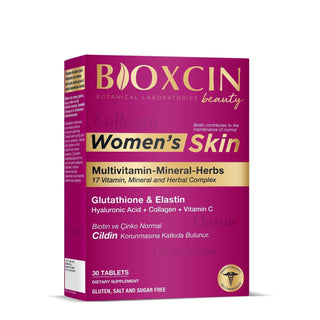 Bioxcin Women's Skin Supplement: Collagen, Hyaluronic Acid, Biotin & Antioxidants for Enhanced Skin Elasticity and Anti-Aging Benefits (30 Tablets) Bioxcin Skin Supplement: Collagen & Hyaluronic Acid for Anti-Aging skin supplement, collagen supplement, hyaluronic acid supplement, anti-aging supplement, skin elasticity, skin hydration, glutathione skin, biotin for skin, zinc for skin, women's skin health, skin health, collagen, hyaluronic acid, anti-aging, skin care, beauty supplement, women's health, beauty