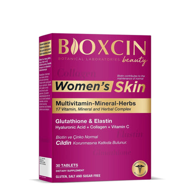 Bioxcin Women's Skin Supplement: Collagen, Hyaluronic Acid, Biotin & Antioxidants for Enhanced Skin Elasticity and Anti-