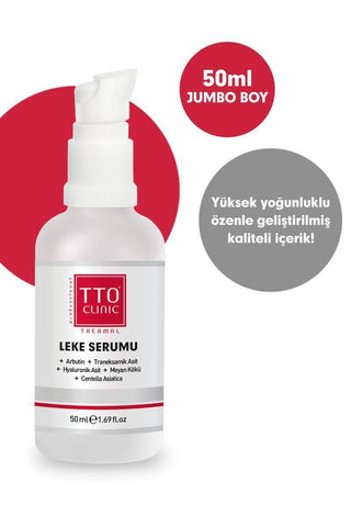 tto clinic leke serumu 50ml bottle, application of tto clinic leke serumu on skin Selinecza TTO Clinic Leke Serumu - 50ml TTO Clinic Leke Serumu - 50ml tto-clinic, leke-serumu, skin-care, acne-treatment, blemish-remover, dark-spot-serum, lightweight-serum, serum-for-all-skin-types, selinecza, ai-generated