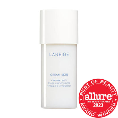 Laneige Cream Skin Toner & Moisturizer: Hydrating Ceramide Peptide Korean Skincare for Dry, Sensitive Skin | Refillable 
