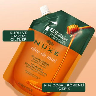 Nuxe Reve De Miel Ultra Rich Cleansing Gel: Honey-Infused Face & Body Wash for Dry, Sensitive Skin - Natural, Paraben & SLS Free Nuxe Reve De Miel Cleansing Gel - Honey Face & Body Wash Nuxe Reve De Miel, ultra rich cleansing gel, face and body cleanser, honey cleansing gel, natural face wash, dry skin cleanser, sensitive skin cleanser, moisturizing body wash, paraben free cleanser, SLS free cleanser, cleansing gel, face cleanser, body wash, honey, natural skincare, dry skin, sensitive skin, moisturizing, p