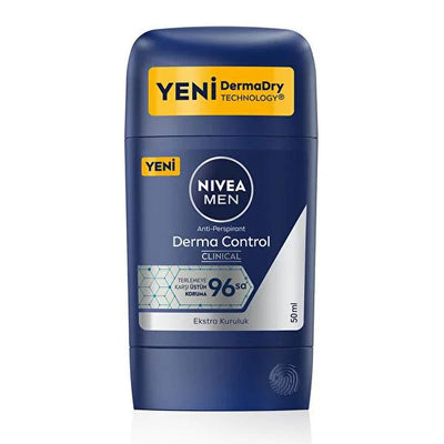 Nivea Men Anti-Perspirant Deodorant Stick Dermo Control Clinical - Long Lasting Protection for Men - 96 Hour Sweat and O
