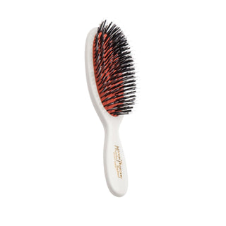 Mason Pearson BN4 Ivory Pocket Hair Brush: Bristle & Nylon - Detangling, Shine & Travel-Friendly Mason Pearson Pocket Brush: Luxury Bristle Nylon Hair Brush Mason Pearson hair brush, pocket hair brush, bristle nylon brush, ivory hair brush, BN4 hair brush, luxury hair brush, small hair brush, travel hair brush, hair brush, hair styling, detangling brush, smoothing brush, hair care, grooming, travel size, handbag brush, gifts for her, gifts for women, hair health, shiny hair, compact brush, elegant brush, hi